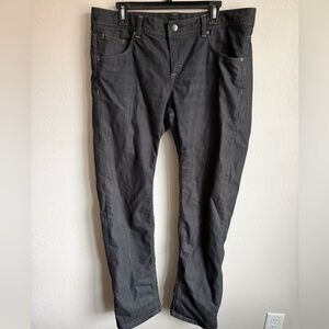 Athleta Frontier Jeans Dark Wash Black Denim Straight Leg Womens 16T Casual